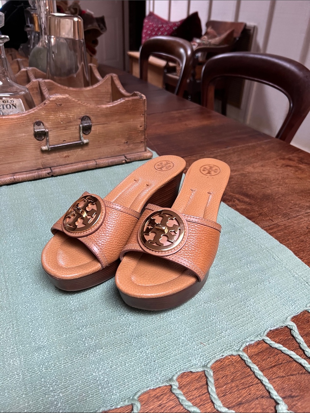Tory Burch Selma Leather Wedge Sandals